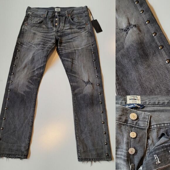 Denim - NEW REVOLVE CoH Emerson studded hideout distressed slim boyfriend JEANS 25 26 27